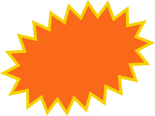 Orange round price stickers, sunburst promo tags, retro discount emblems. Collection of special offer sale oval and round shaped sunburst labels and badges. Vector .