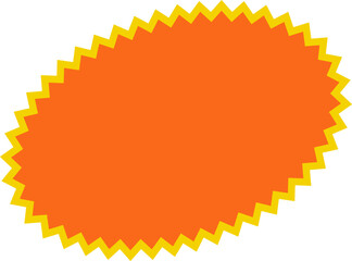 Orange round price stickers, sunburst promo tags, retro discount emblems. Collection of special offer sale oval and round shaped sunburst labels and badges. Vector .