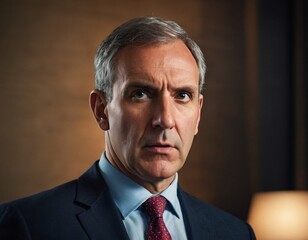 portrait of a confused business man