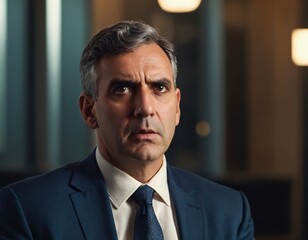 portrait of a confused business man