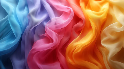 Obraz premium Vibrant Colorful Textile Fabric Mockup with Detailed Texture and Background close up for Design