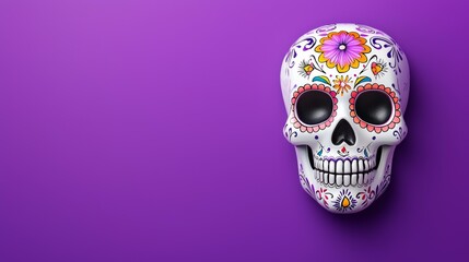 a skull with colorful flowers on it