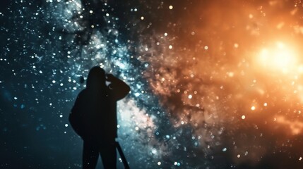 Fototapeta premium Exploring the Cosmos: Scientists Conducting Astronomical Observations with High-Powered Telescopes