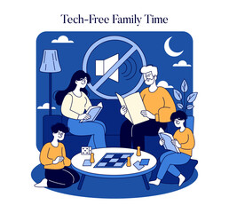 Night Wellness. Flat Vector Illustration