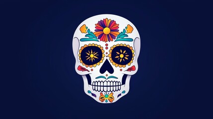 a skull with flowers on it's head