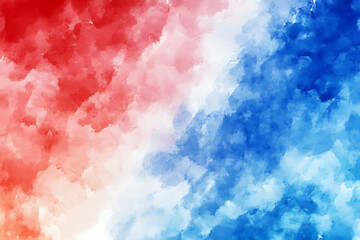 Powder or smoke explosion of the American and French Flag colors