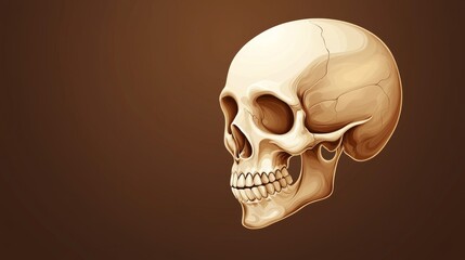 a human skull on dark background
