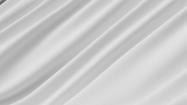 Abstract tenderness white silk background luxury wave cloth satin pastel color fabric. Milk liquid wave aqua splash, wavy fluid texture. Fluttering material. 3D ads animation motion design wallpaper