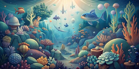 retro underwater background