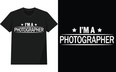 Fototapeta premium Photography t shirt design, World photography day vector, Typography design, Photographer T shirt Design, design for t-shirt and other use.