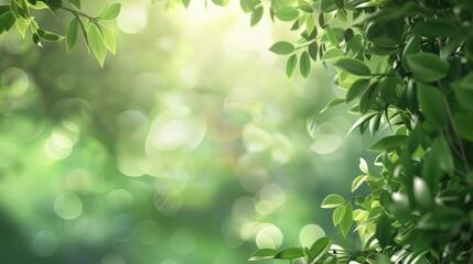 Fototapeta premium Blurred leafy backdrop