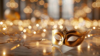 Enchanting 3D Rendered Masquerade Ball with Elegant Masks and Mysterious Atmosphere
