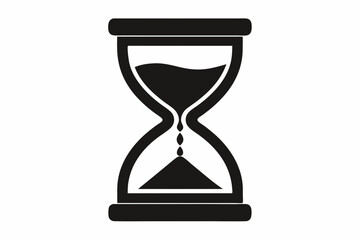 Sand watch icon silhouette, Hourglass symbol. vector illustration
