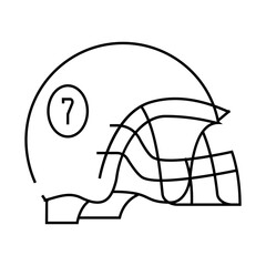 helmet football player head protective accessory line icon vector. helmet football player head protective accessory sign. isolated contour symbol black illustration