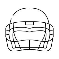 helmet player accessory line icon vector. helmet player accessory sign. isolated contour symbol black illustration