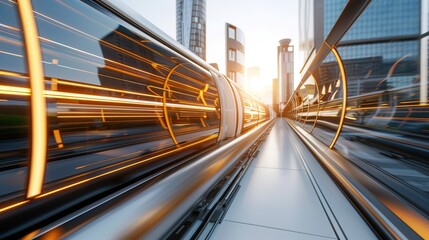 Futuristic Hyperloop Transportation System Revolutionizing Urban Travel