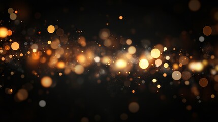 Bokeh Effect on Black Background for Photo Overlay Generative AI