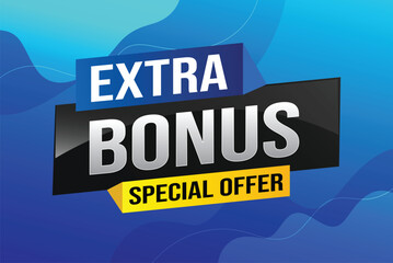 extra bonus word concept vector illustration with lines 3d style for social media landing page, template, ui, web, mobile app, poster, banner, flyer, background, gift card, coupon, label, wallpaper

