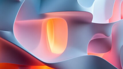 Abstract 3D Rendered Background with Organic Shapes and Soft Colors