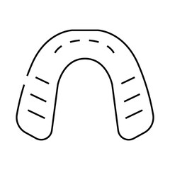 mouth guard line icon vector. mouth guard sign. isolated contour symbol black illustration