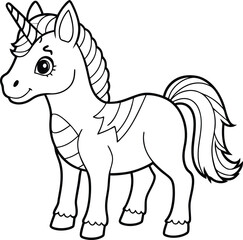 Magic Cute unicorns silhouettes. Stylish icons, vintage, background, horses tattoo. outline, isolated different unicorn body, Hand drawn vector illustration collection.