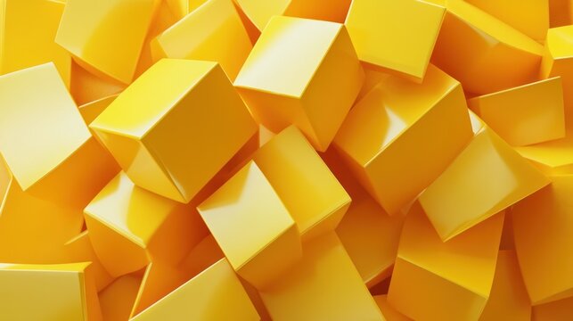 Fototapeta Abstract Yellow Cubes Background