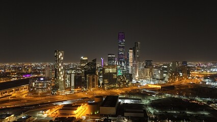 highway at night National Day KSA Saudi Arabia Riyadh drone from up night Road day, city, view, sky, cityscape, panorama, architecture, skyline, urban, landscape, buildings, town, travel, building