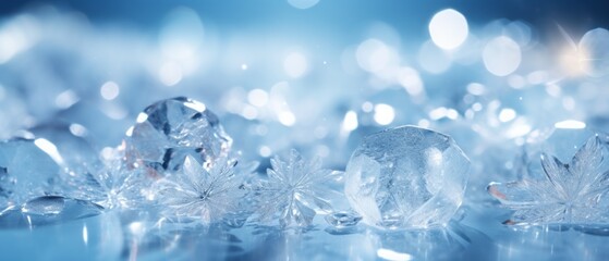 Obraz premium Ice Material Structure Background - Generative AI