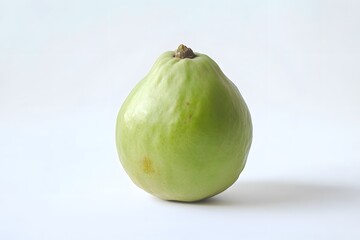 Green Guava on White Background.