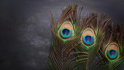 Obraz premium A set of peacock feathers 