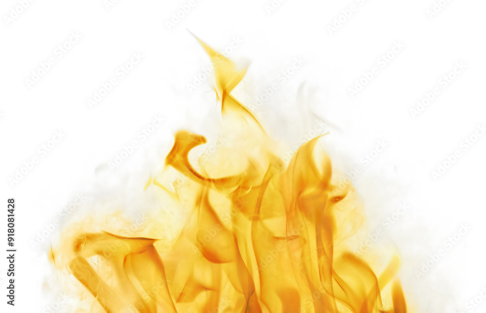 Wall mural orange hot sparks in smoke isolated on white