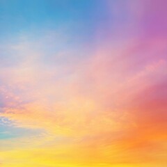 Obraz premium Ethereal Panorama of a Vibrant Sunset Sky: A Gradient of Rich Colors Creating a Dreamy, Summery Dawn or Dusk, Inspiring Tranquility and Awe.