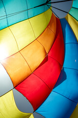 colorful material of a parachute or a windsurf balloon