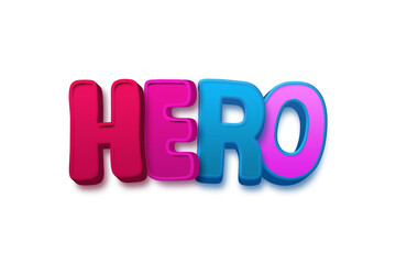 Hero transparent 3d text style