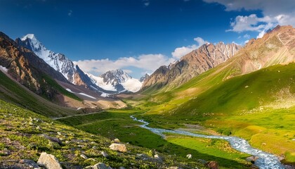 beautiful mountain landscape in the kackar mountains kyrgyzstan