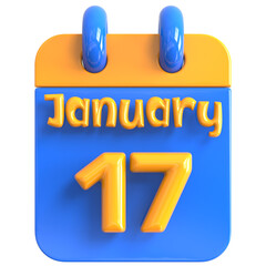 3D Calendar with 17 date number