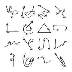 doodle arrows symbols set illustration