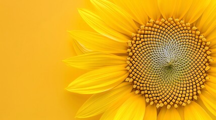 Obraz premium Fibonacci sequence in sunflower seeds, science discovery pattern, natural mathematics