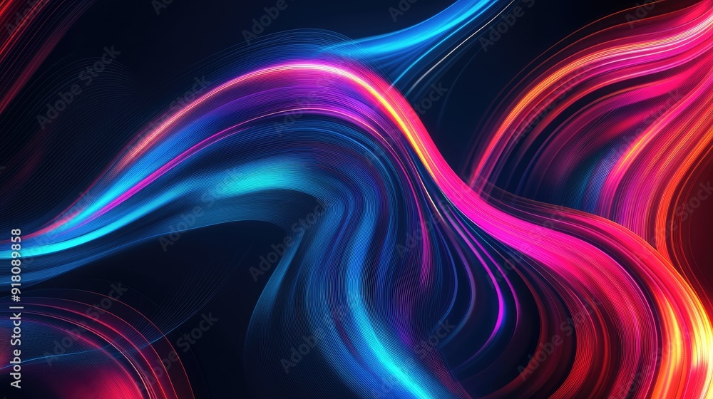 Poster dynamic zigzag light pattern on a dark background, creating a modern and energetic visual effect.