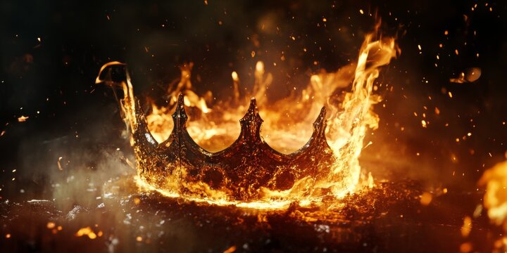 The Fiery Crown of Sovereignty: A Medieval Tapestry of Royalty's Rise and Fall, Embracing the Epoch of Kings, Queens, Princes, Princesses, and Knights.