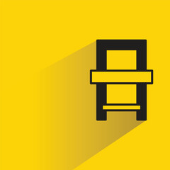 chair icon with shadow on yellow background