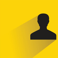 silhouette male character with shadow on yellow background