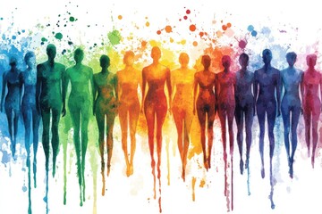 Silhouetted figures in varied colors celebrate diversity in artistic style