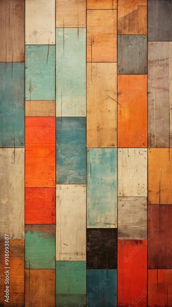 Canvas Prints Reclaimed Wood Material Structure Background - Generative AI