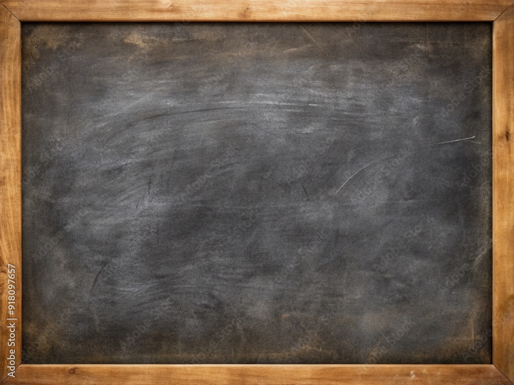 Poster roughly rubbed out chalk effect on a blackboard creates a distressed, textured background with ample
