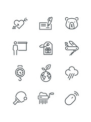 Folder file remove,Knife blood,Mouse wireless,Pasta machine, set of hand drawn icons