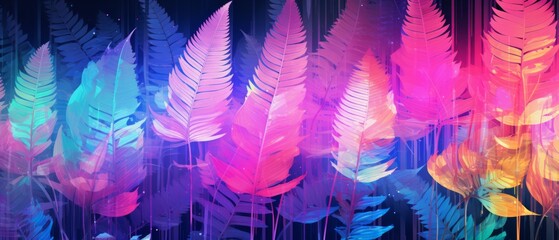 Fototapeta premium Ferns Material Structure Background - Generative AI