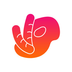 Fried egg with sausage Gradient Flat