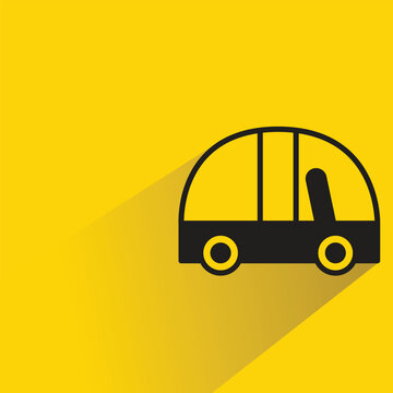 car icon with shadow on yellow background