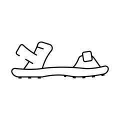 sandals summer footwear line icon vector. sandals summer footwear sign. isolated contour symbol black illustration